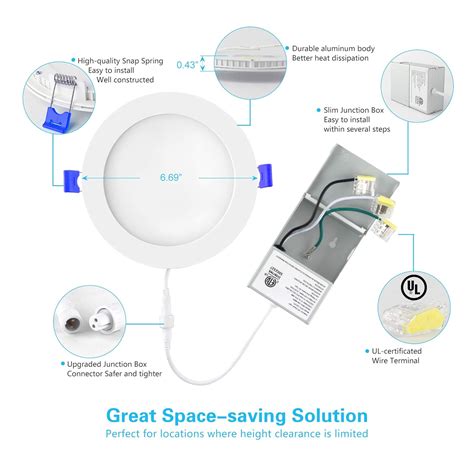 12w 6 ultra-thin recessed ceiling light with junction box|12 inch led ceiling light.